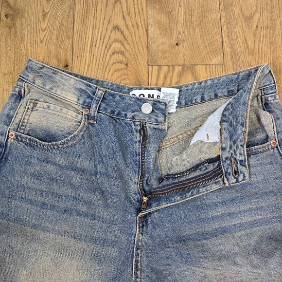 SONG Wide Leg High Rise Blue Muddy Wash Baggy Jeans Size 11 Or 30 - Picture 5 of 9